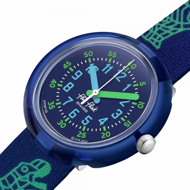 Montre flik flak online bleu