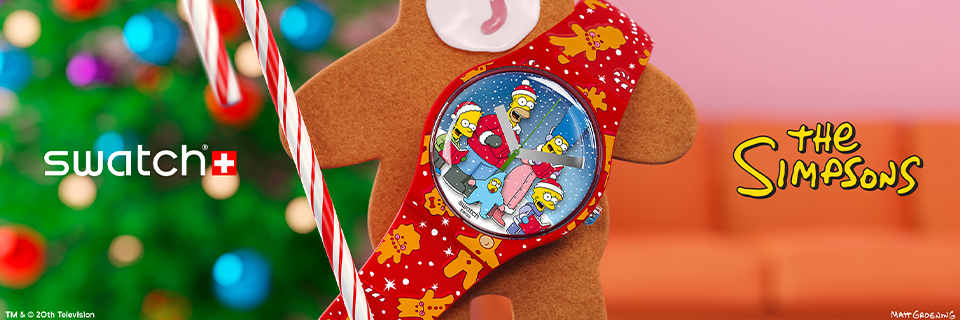 Montres SWATCH X THE SIMPSONS la collection évènement de Noël 2023